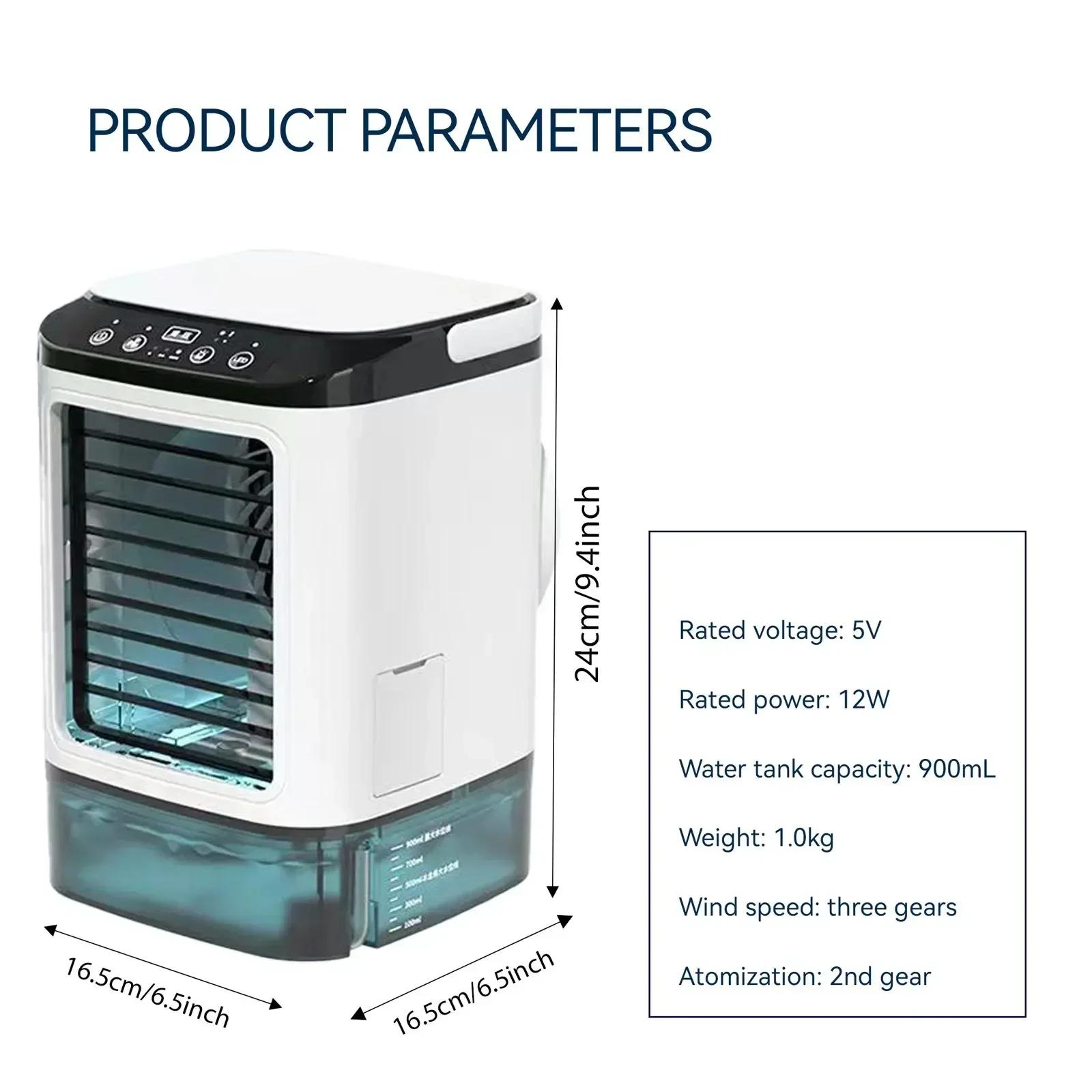 Tragbarer Klimaanlage 3-stufige Mini-Klimaanlage 900ml Wassertank Luftkühler für Büro Schlafzimmer Double atomization