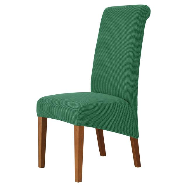 Stuhlhusse mit hoher Rückenlehne und universeller hoher Elastizität, Jacquard, Größe M, XL, Stuhlhussen für Esszimmer, Küche, Büro, Zuhause, Maisflanell XL Size (60-75cm) dunkelgrüne