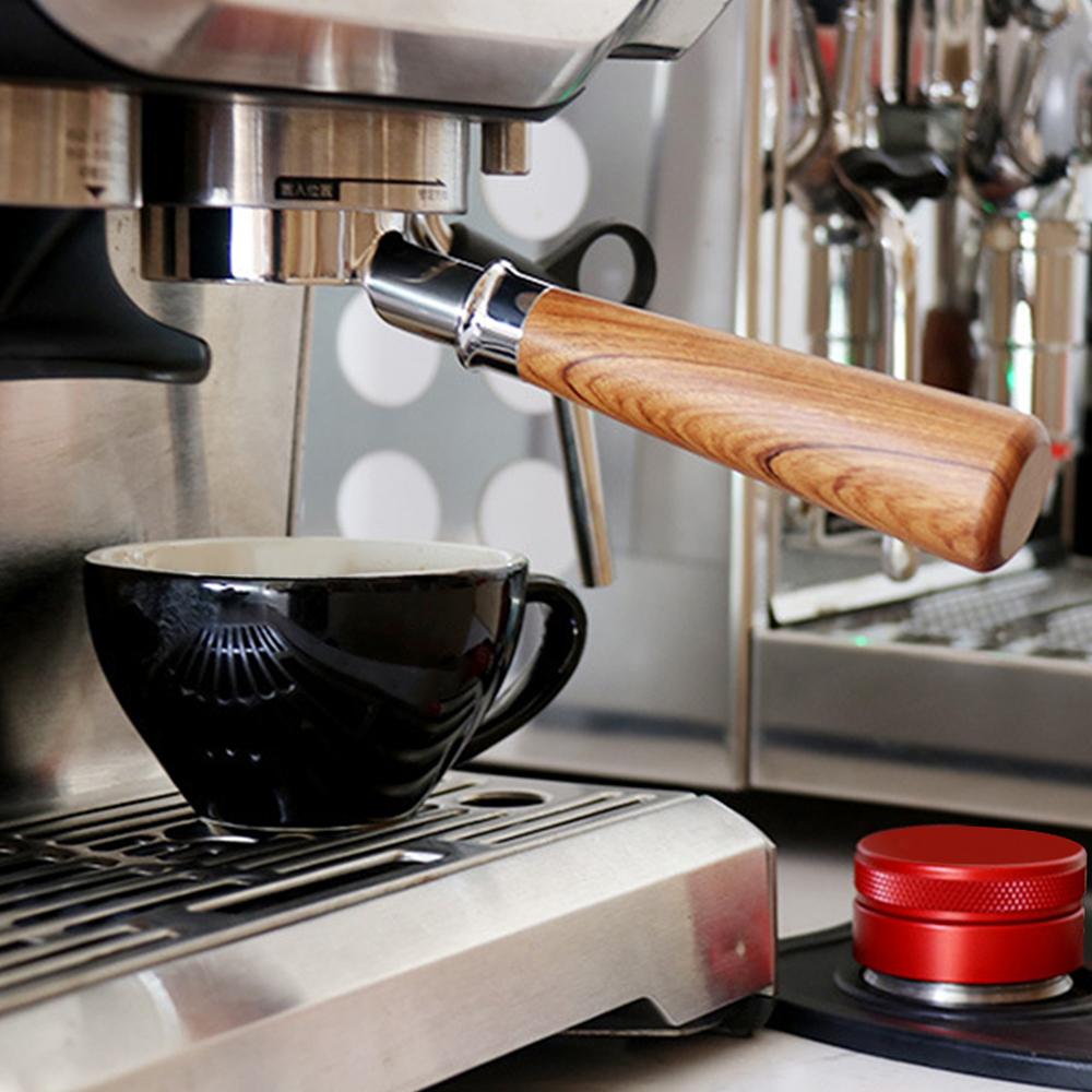54mm Kaffee Bodenloser Siebträger mit Filtersieb & Holzgriff Ersatz für Breville 880 870 850 Kaffee Type 4