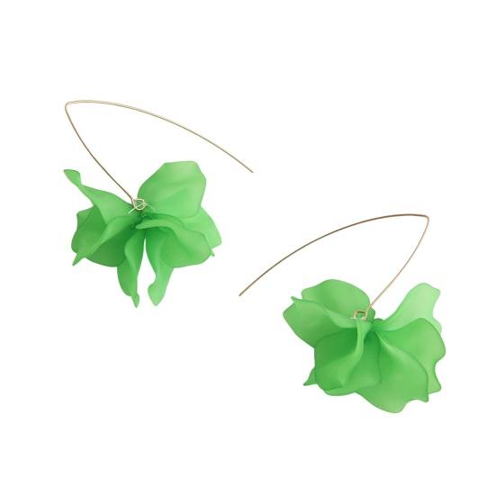1 Paar Blütenblatt Anhänger Tropfen Ohrringe Lange Stil Baumeln Ohrringe Frauen Piercing Haken Ohrringe Schmuck Geschenk hellgrüne