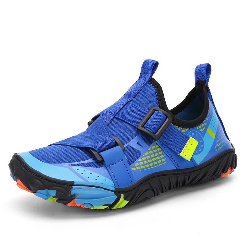 Kinder Barfuß Aqua Schuhe Kinder Entwässerung Strand Schwimmen Wasser Schuhe Schnell Trocknend Bootfahren Tauchen Angeln Surfen Sport Waten Turnschuhe 33 blau