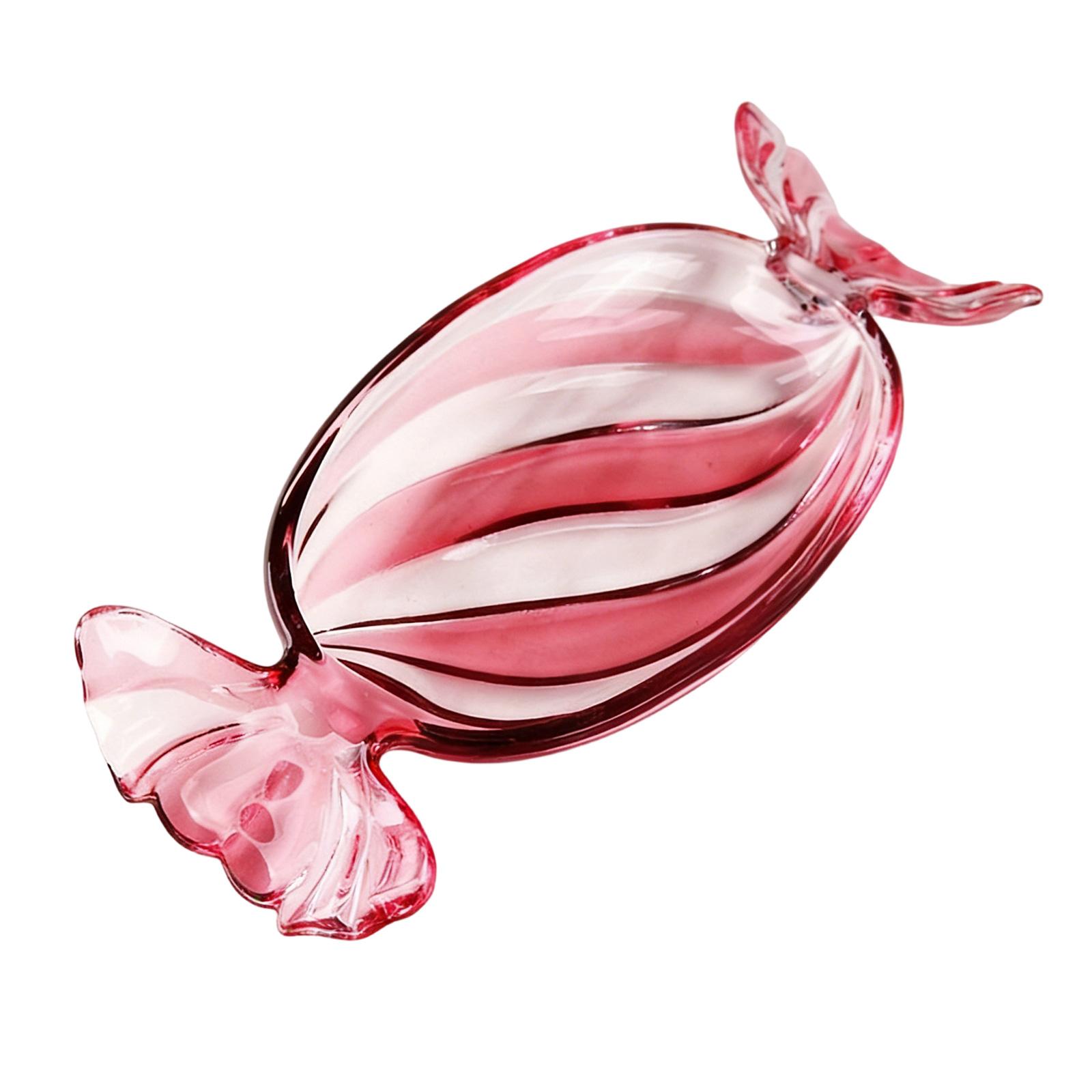 Vielseitiges großes Glas Serviertablett Bunte Süßigkeitenform Platte für Obst Nüsse Kekse Snacks Weihnachtsdekoration S rosa