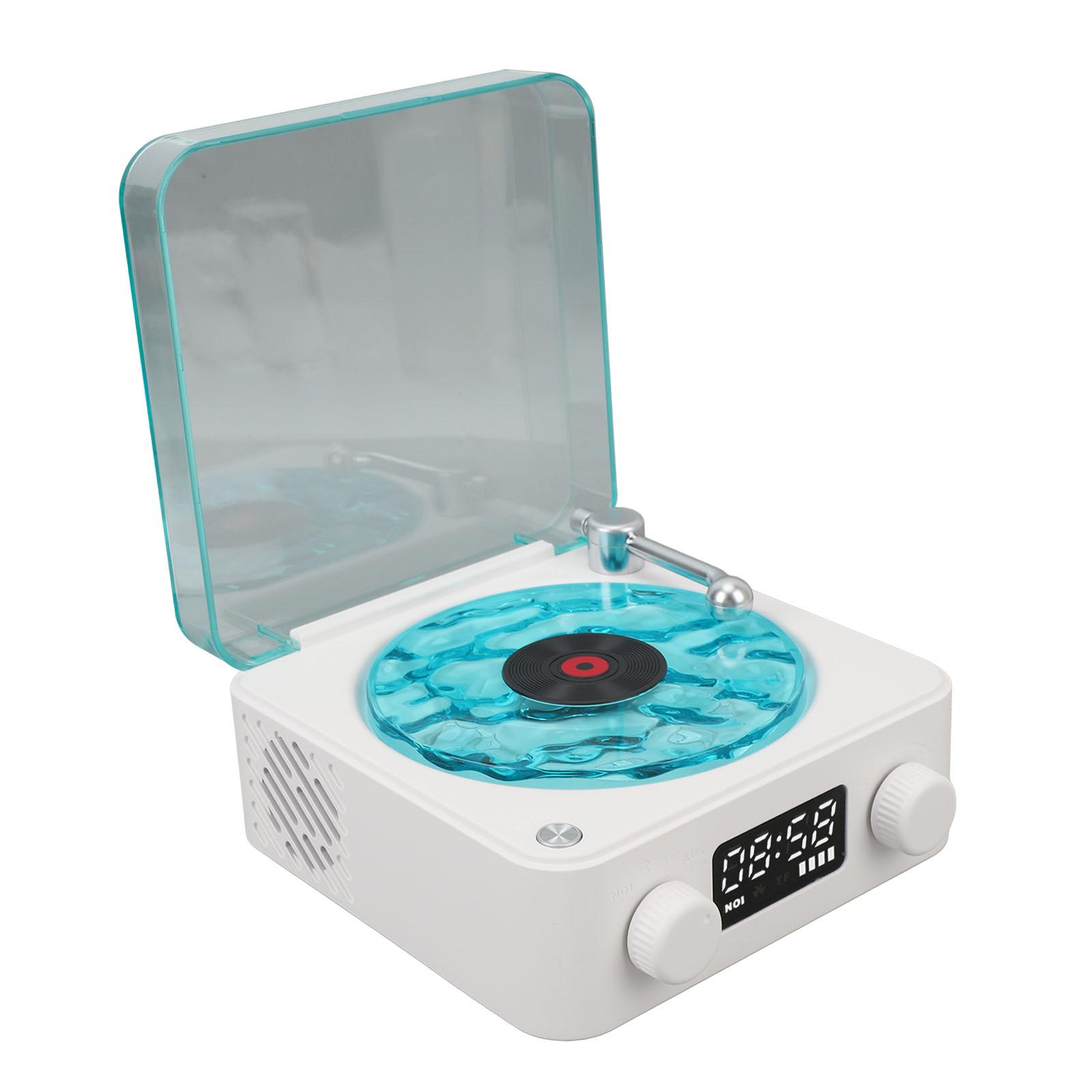 Vintage Plattenspieler Bluetooth Lautsprecher 4 Modi Tragbare Drahtlose Plattenspieler Stereo weiß