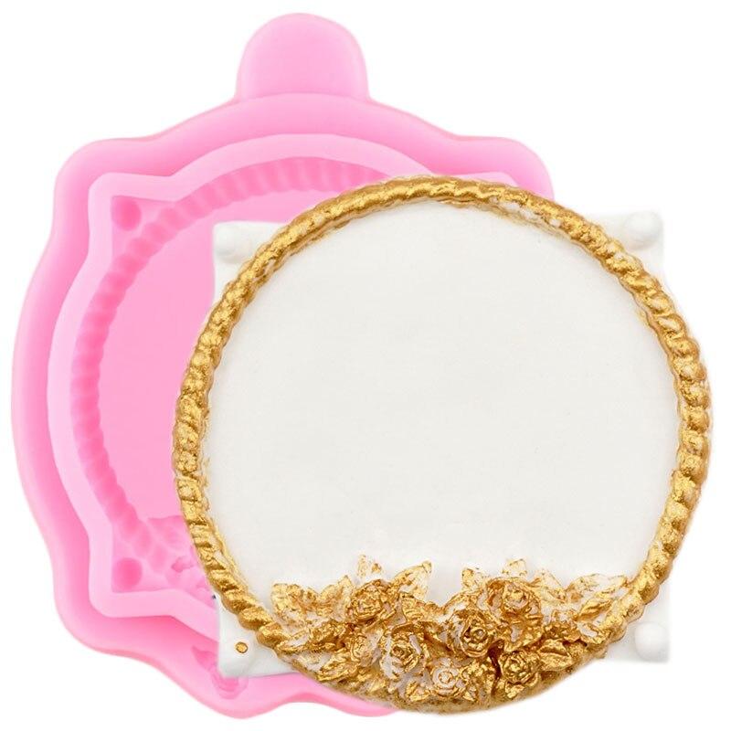 DIY Spiegelrahmen Fondant Kuchen Dekorieren Werkzeuge Schokolade Kuchen Silikonformen Küche Backformen weiß