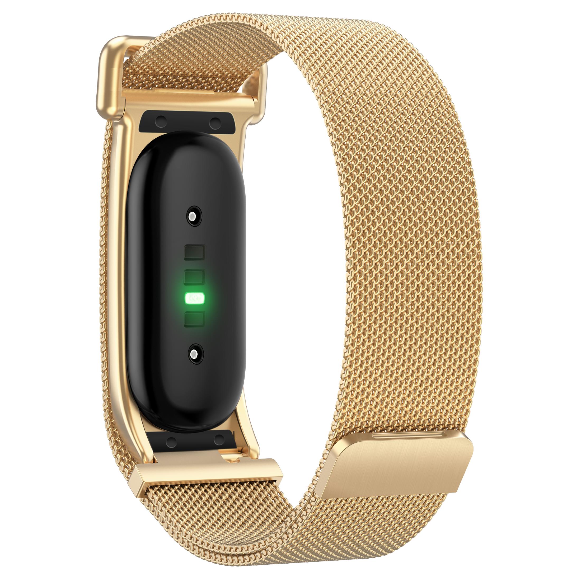 Mailänder Magnetisches Metall-Ersatzarmband für Google Fitbit Air Smart Fitness-Tracker Google Fitbit Air gold