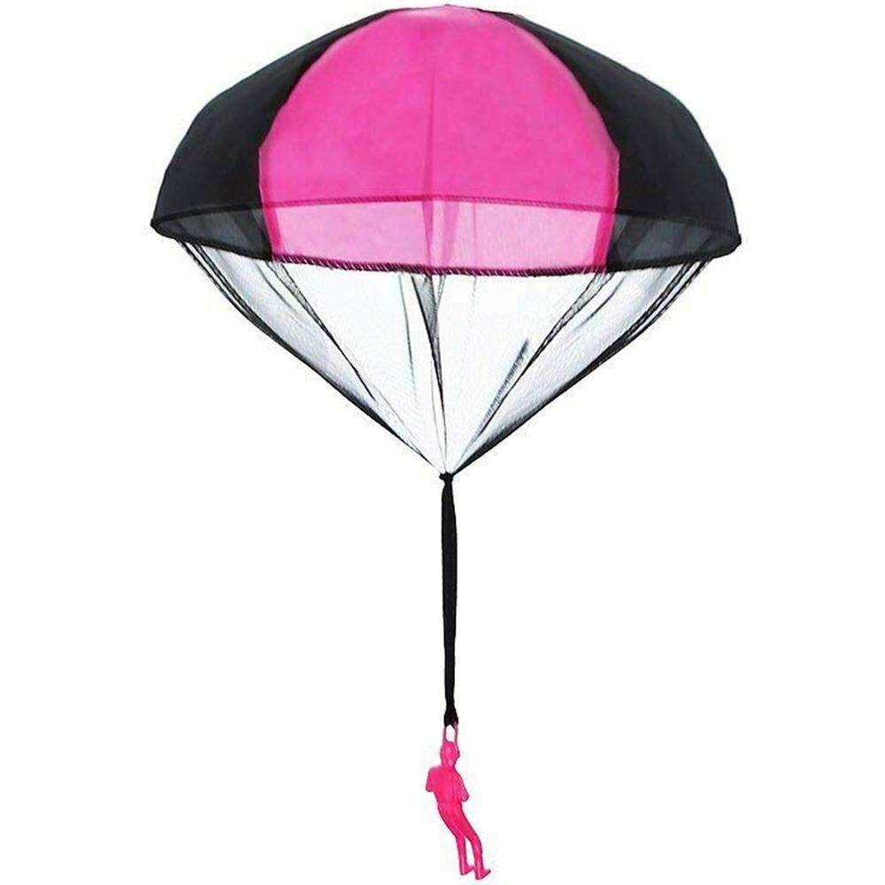 Handwerfender Mini-Soldat mit Tarnung, Fallschirm für Kinder, Outdoor-Spielzeug, Spiel, pädagogischer fliegender Fallschirm, Sport für Kinderspielzeug rosa