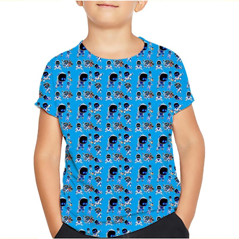 Spiel Astro Bot 3D gedruckt Kinder T-Shirt Kinder Kleidung Harajuku Cartoon Tees Casual Spaß Top Kleidung Mädchen Jungen T-Shirt 2024 100 elfenbein