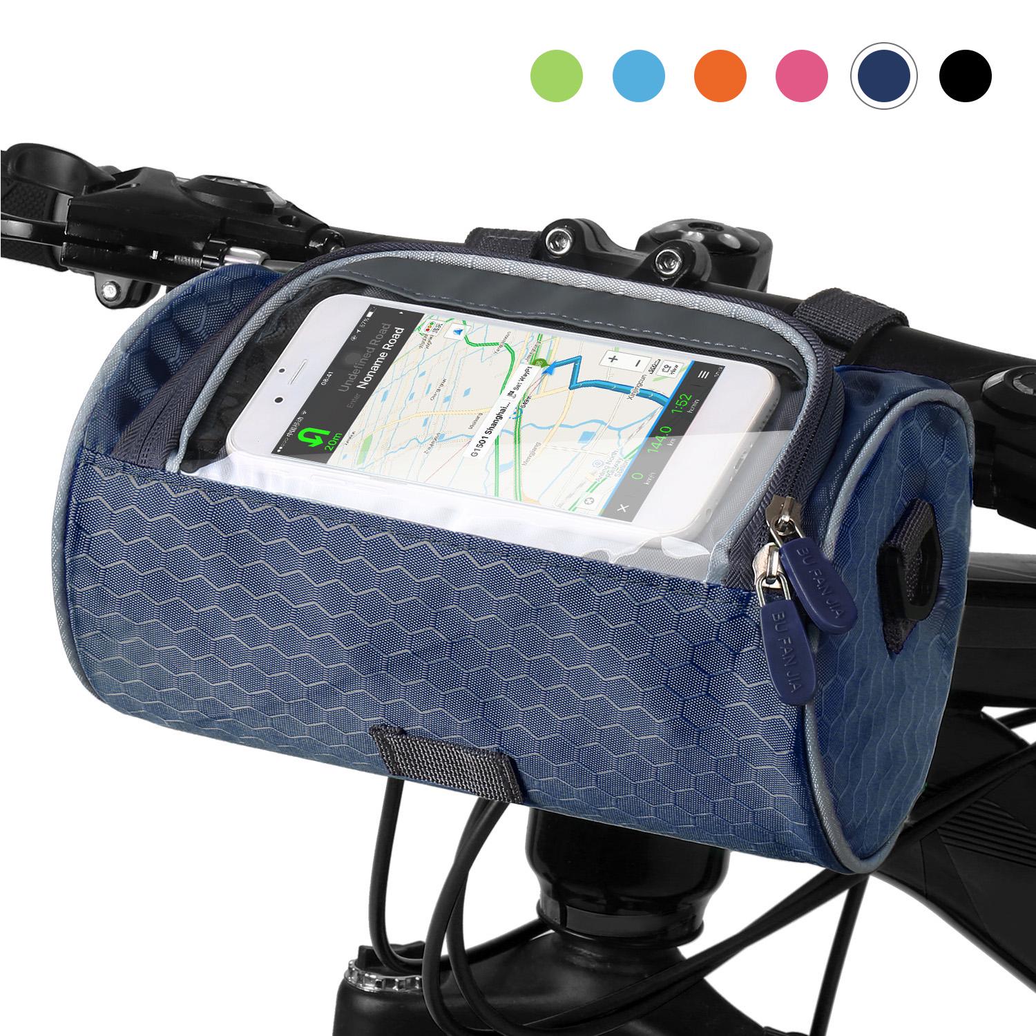 Wasserdichte Fahrrad-Lenkertasche, Fahrrad-Fronttasche, Touchscreen-Handyhalter, Tasche, Umhängetasche, MTB dunkelblaue
