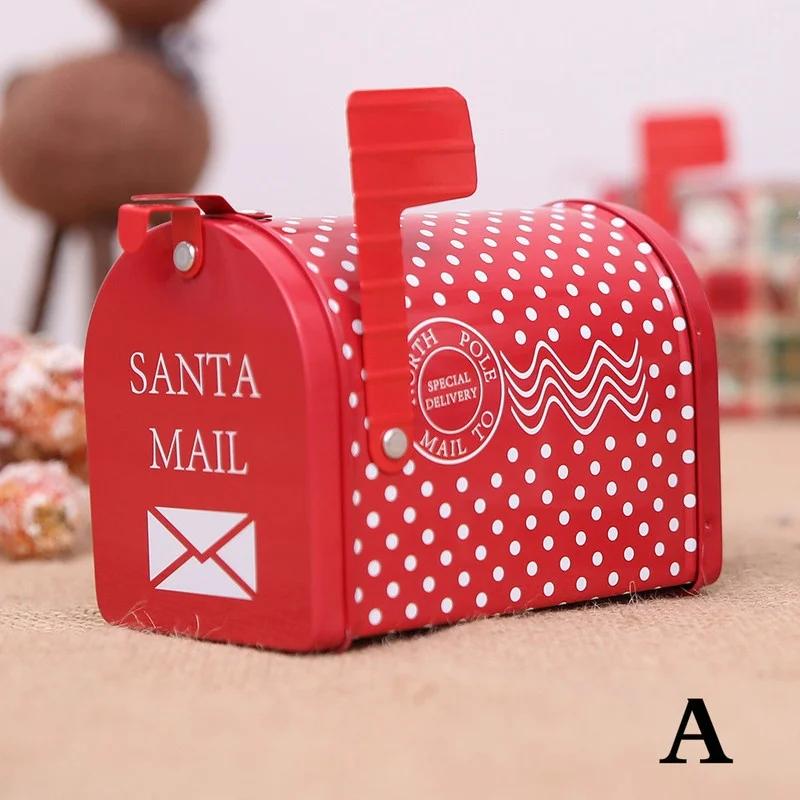 Niedliche Mailbox Design Weihnachten Süßigkeiten können Weihnachten Eisen Box Keks Aufbewahrungsboxen Kinder Geschenk Banqu A