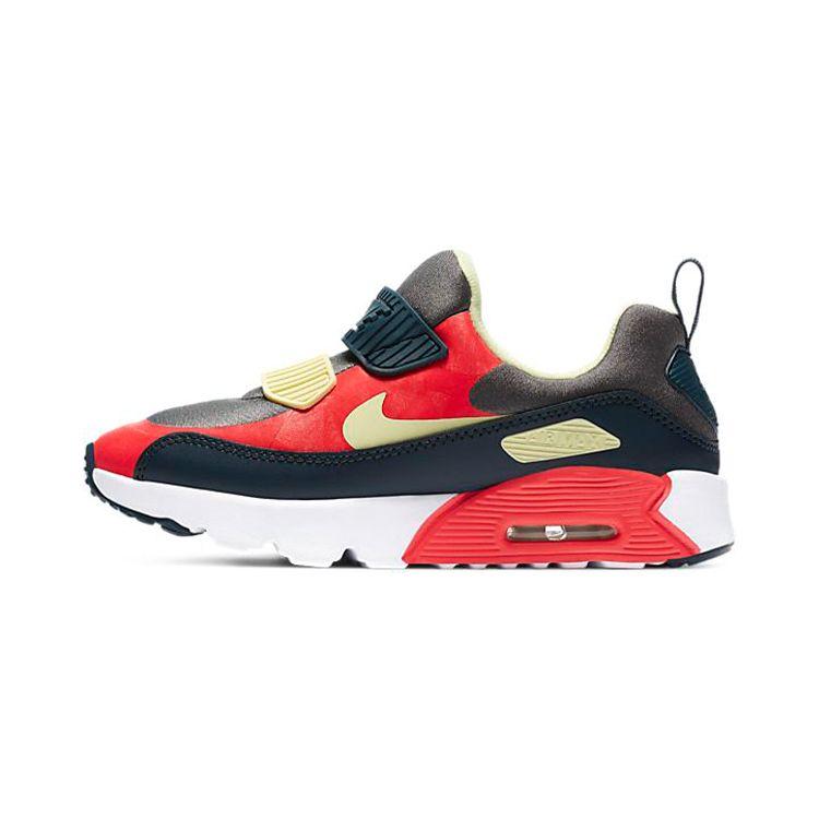 Nike Air Max 90 Retro Air Cushion Low Top Laufschuhe Kinder Sneaker Schwarz Rot 881927-023 29.5