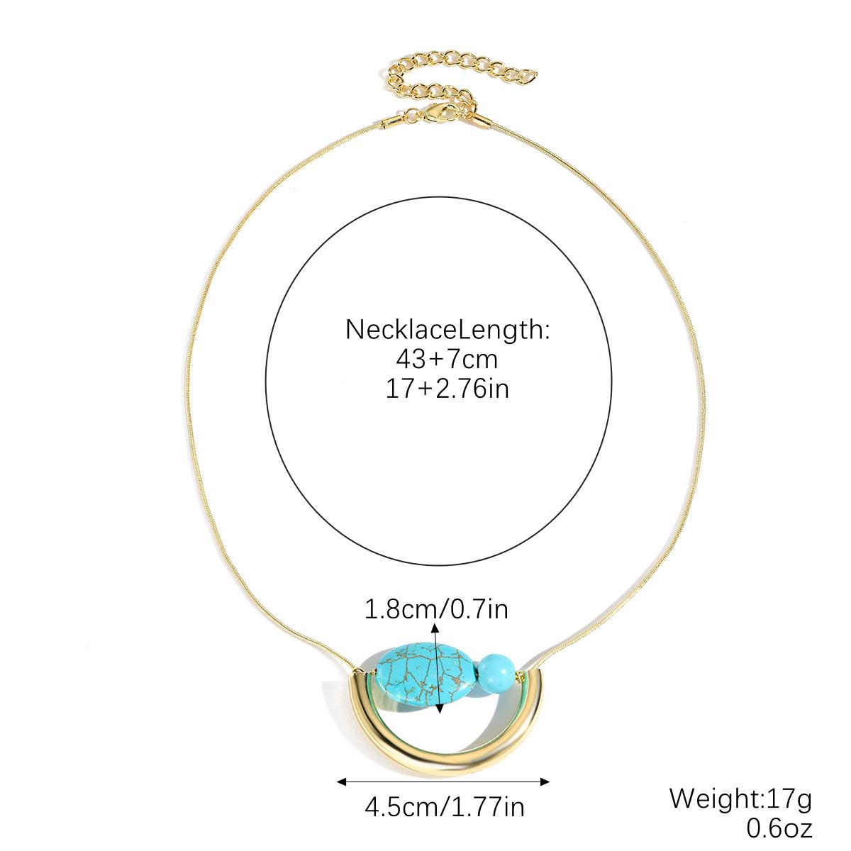 Halskette für Frauen Türkis Anhänger Halskette mit Mode Vintage Kupferrohr Set Geformte Türkis Halskette Wunderschöne Elegante Halskette für Sie