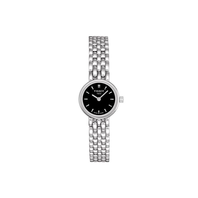 Tissot Le Locle Serie Quarzwerk Wasserdicht Minimalistisch Kleines Zifferblatt Uhr Damenuhren Schwarzer Edelstahl T058.009.11.051.00 Basic Set (Wrist Watch+Watch Box),Black