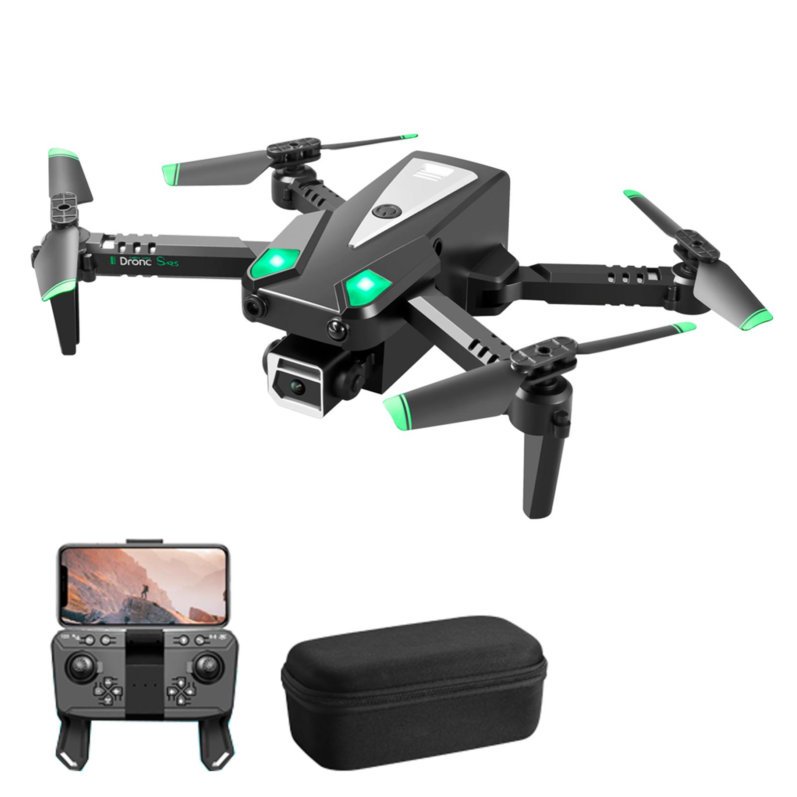 Ferngesteuerte Mini-Drohne mit Dual-Kamera, faltbarer kopfloser Quadrocopter mit Hindernisvermeidung 1 Battery schwarz