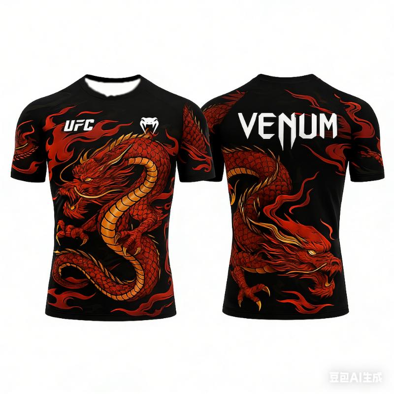 2026 Neues Heißverkauf UFC Boxkampf T-Shirt Sommer Lässig Atmungsaktiv Sport Übergröße Schnelltrocknend Kurzarm L