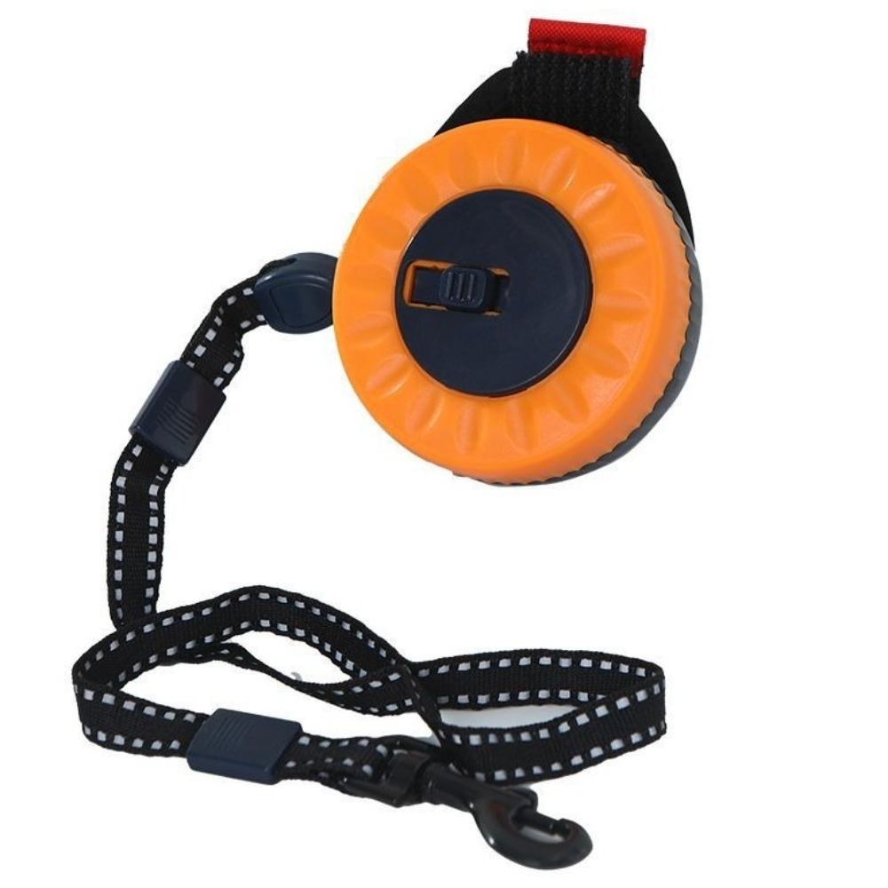 Rutschfester Griff Automatisch Einziehbare Hundeleine Freihändig Verstellbare Hunde Zugleine Ein-Klick-Verriegelung Reflektierende Hundeleine orange