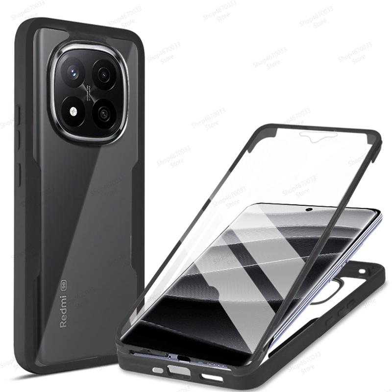 360° Vollschutz Handyhüllen für Xiaomi Redmi Note 14 13 12 11 Pro Plus 14S Stoßfeste Hülle für Xiaomi Redmi Note 12S 11S 10S Note 14 4G schwarz