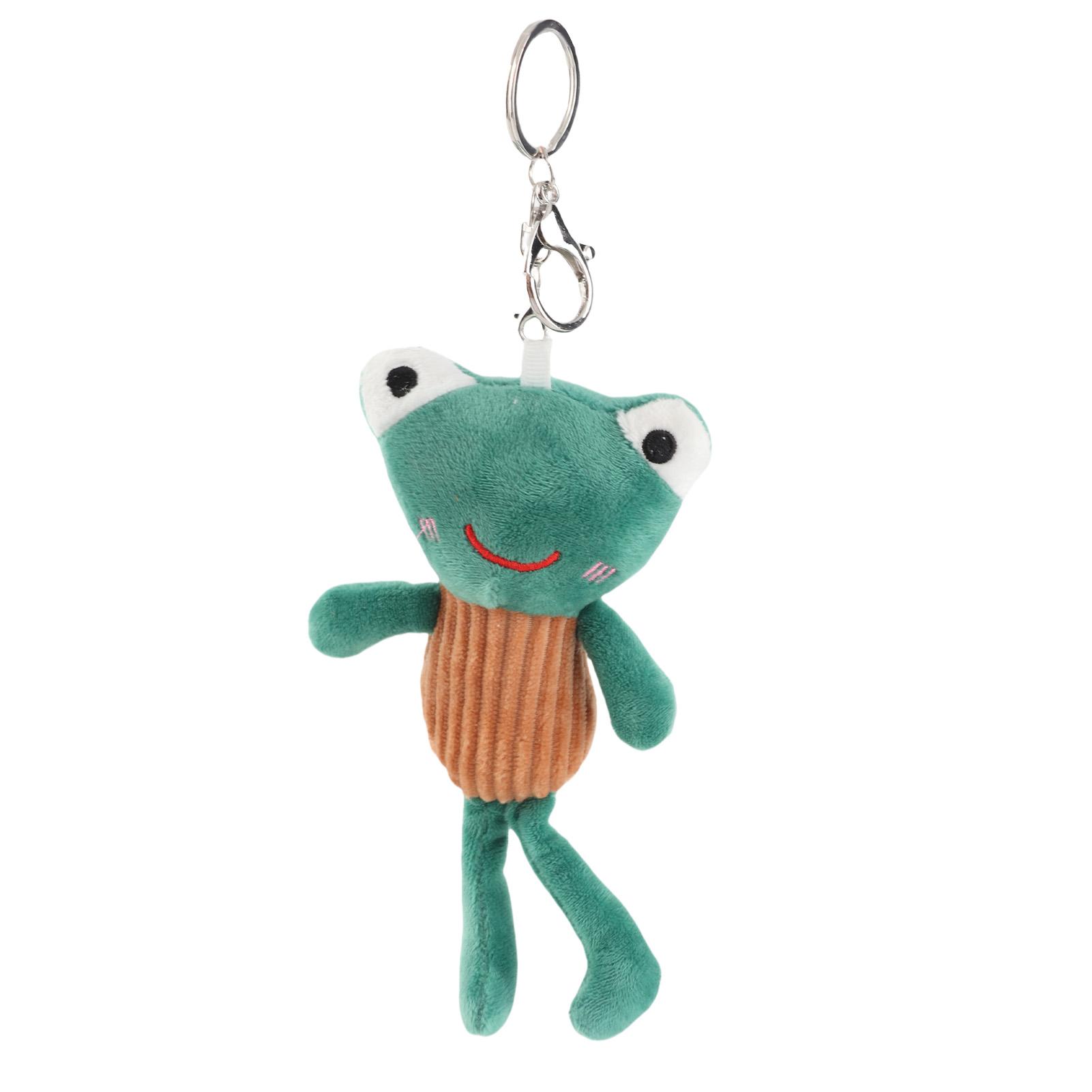 Niedlicher Tier Schlüsselanhänger Gestreifter Weicher Plüsch Cartoon Tier Anhänger Schlüsselanhänger für Schlüssel Taschen Grün Silber