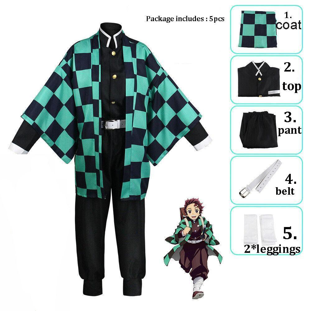 Unisex Demon Slayer Anime Cosplay Cartoon Kimetsu No Yaiba Kochou Shinobu Cosplay Kostüm für Erwachsene Männer und Frauen 3XL