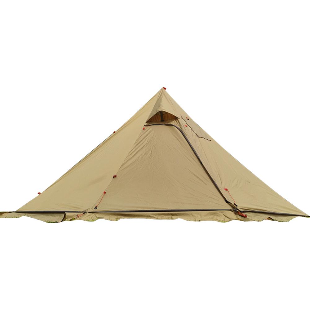 Tipi-Warmzelt für 4–6 Personen mit Herd, Camping-Pyramide, Tipi-Zelt für Camping, Rucksackreisen, Wandern braun