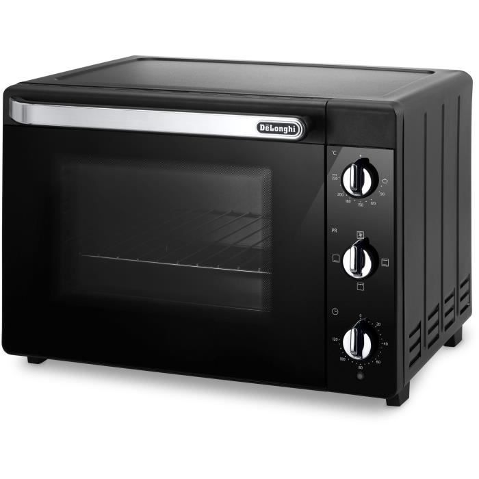 Mini-Backofen - Umluft - DELONGHI - EO 40112.BK - Schwarz - Tür mit Doppelverglasung - 40 L - 51,5 x 44 x 36 cm - 2000 W