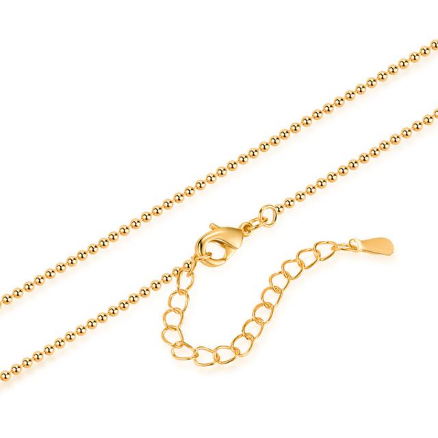 Neue Halskette 18k Gold Halskette Light Bead Goldkette Damen Schmuck Halskette Hochzeit Party Geschenk Schmuck Karabinerverschluss schwarz