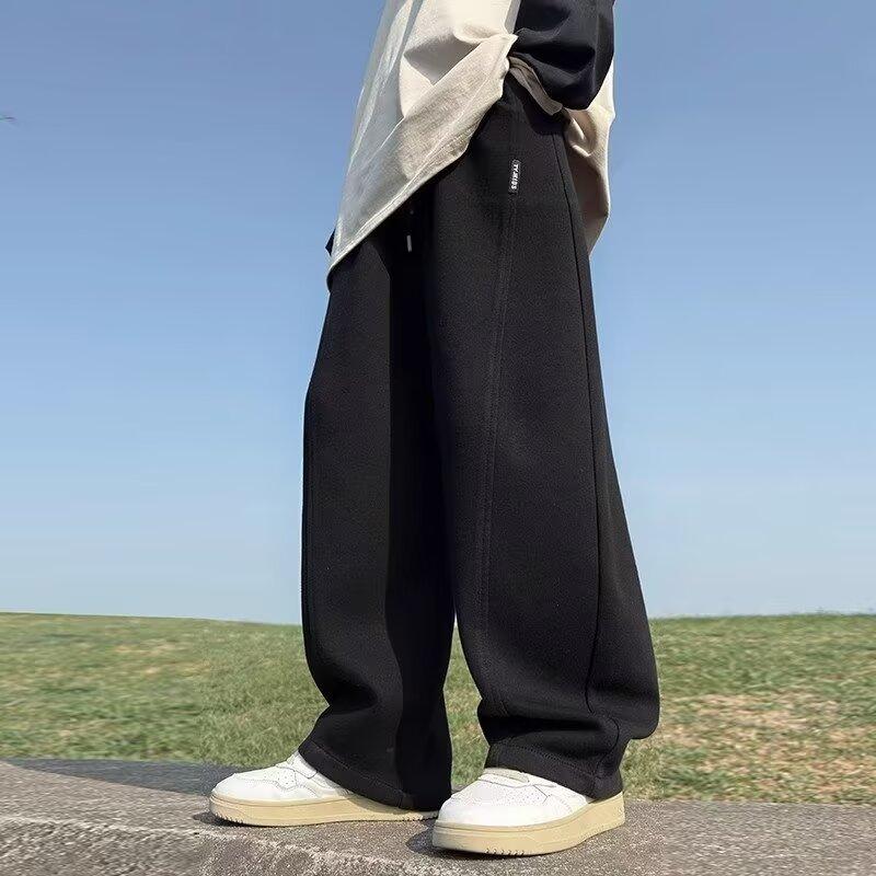 Jungenhosen Frühling und Herbst 2025 Neu Kinder Herbst Sporthosen Große Jungen Herbst Sweatpants Stilvolle Weitbeinhosen Trendig 140 schwarz