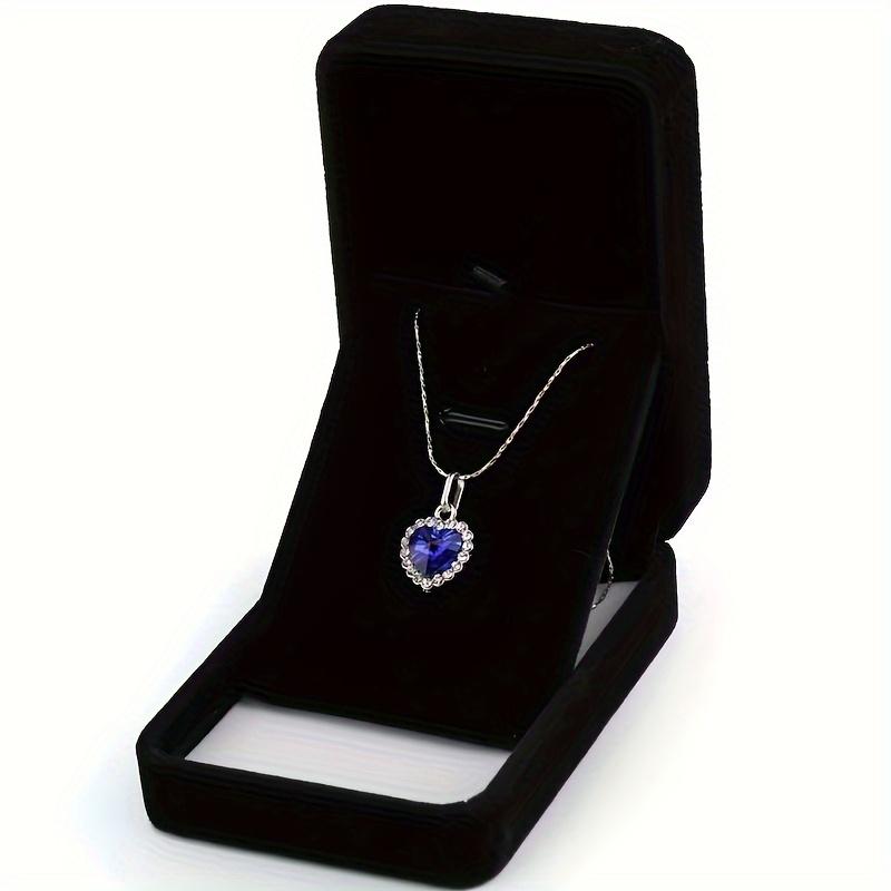 Schwarze Samt Schmuck Geschenkbox für Halskette, Ohrringe, Armband, Ring Verpackung, Heimdekoration, Weihnachtsgeschenk, Neujahrsgeschenk, Geschenk für Männer, Geschenk für Frauen 7 * 10 pendant box schwarz
