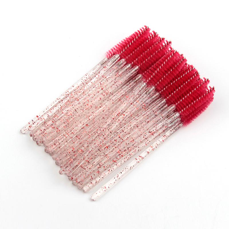 50 PCS Einweg Kristall Wimpern Pinsel Mascara Wands Applikator Diamant Wimpern Pinsel Falsche Wimpern Verlängerung Make-Up-Tools 50 PCS rot