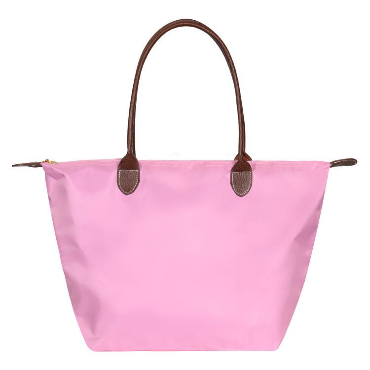 Mode Nylon Frauen Handtaschen Marke Designer Schulter Tasche Langlebig Große Kapazität Strand Knödel Einkaufstasche Hobo Taschen Kein Logo S 29x30x18cm rosa