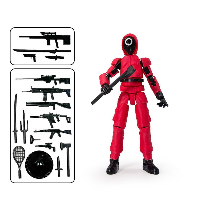3D-Druck Glücksbringer Dummy13 Mehrgelenkig Mobil Montage Maschine Digitale Maschine Puppe Figur Ornament Lustige Tintenfisch Puppe Handgemachtes Spielzeug Premium Qualität black