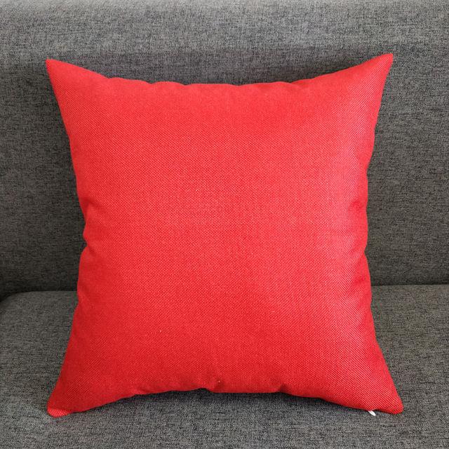 Dicker Leinenstoff Kissen Wohnzimmer Kissen Sofabezug Nachttisch Rückenkissen Auto Lendenkissenbezug Bürogebrauch Rückenabdeckung 50x70CM rot