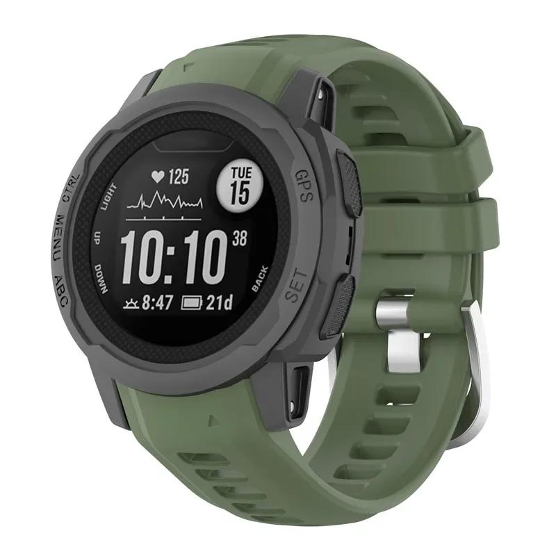 Armband für Garmin Instinct 2s Smartwatch Weiches Silikon Ersatzarmband Armband für Garmin Instinct 2s Armband Garmin Instinct 2s armee grüne