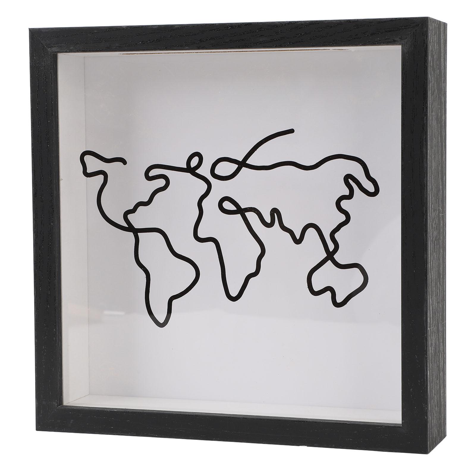 Abenteuer Archivbox 29 X 29cm Schwarzer Rahmen Reise Schattenbox Ticket Halter Reise Erinnerungsrahmen Box