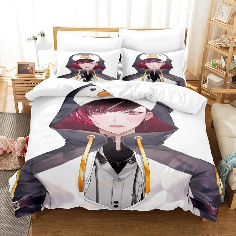 Anime Ver Vermillion NIJISANJI EN Bettwäsche-Set, Bettbezug, Bettbezug, Kissenbezug, Bettdecke, Kingsize-Bett, Queensize-Bett, Jungen, Erwachsene EU Twin 135x200cm
