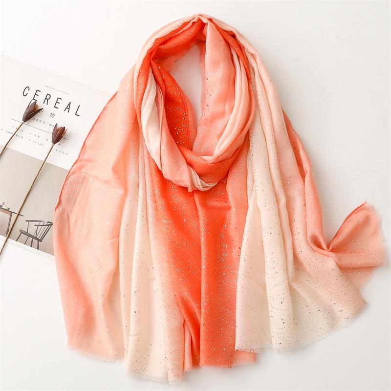Luxus Mode Ombre Glitzer Fransen Viskose Schal Damen Hohe Qualität Schimmer Wickel Pashmina Stola Bufandas Muslimischer Hijab Schal beige