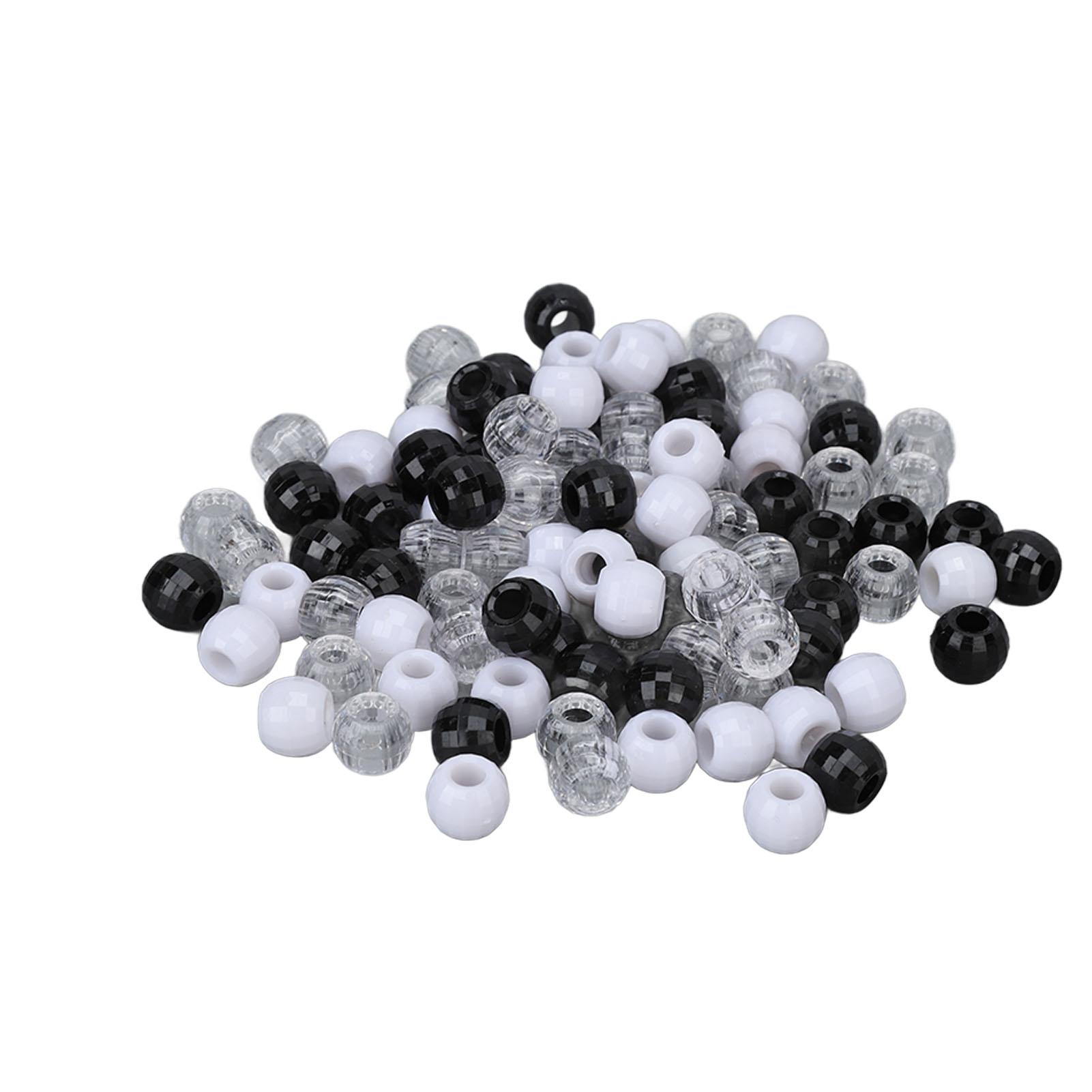 100 Stück Haarperlen Kunststoff Transparent Haarverlängerung Verbindungsperlen für DIY Haarflechtornamente