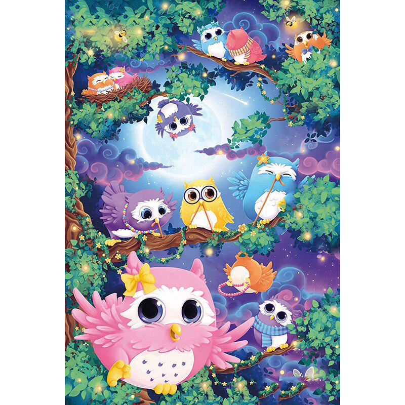 5D-Diamantgemälde zum Selbermachen, „Cartoon-Eule“, 3D-Stickerei, Kreuzstich, Geschenk, Heimdekoration, Geschenk 20X30CM
