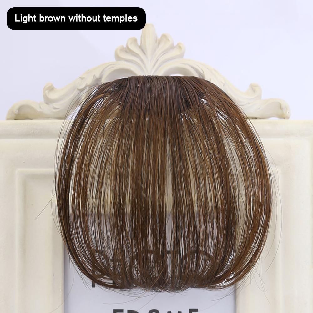 Synthetische natürliche Stirn Ins Haar Gefälschte Fransen Air Bangs Perücke Weibliches Stück Echte Comic Flush Bangs Unsichtbare Perücke Light brown without temples