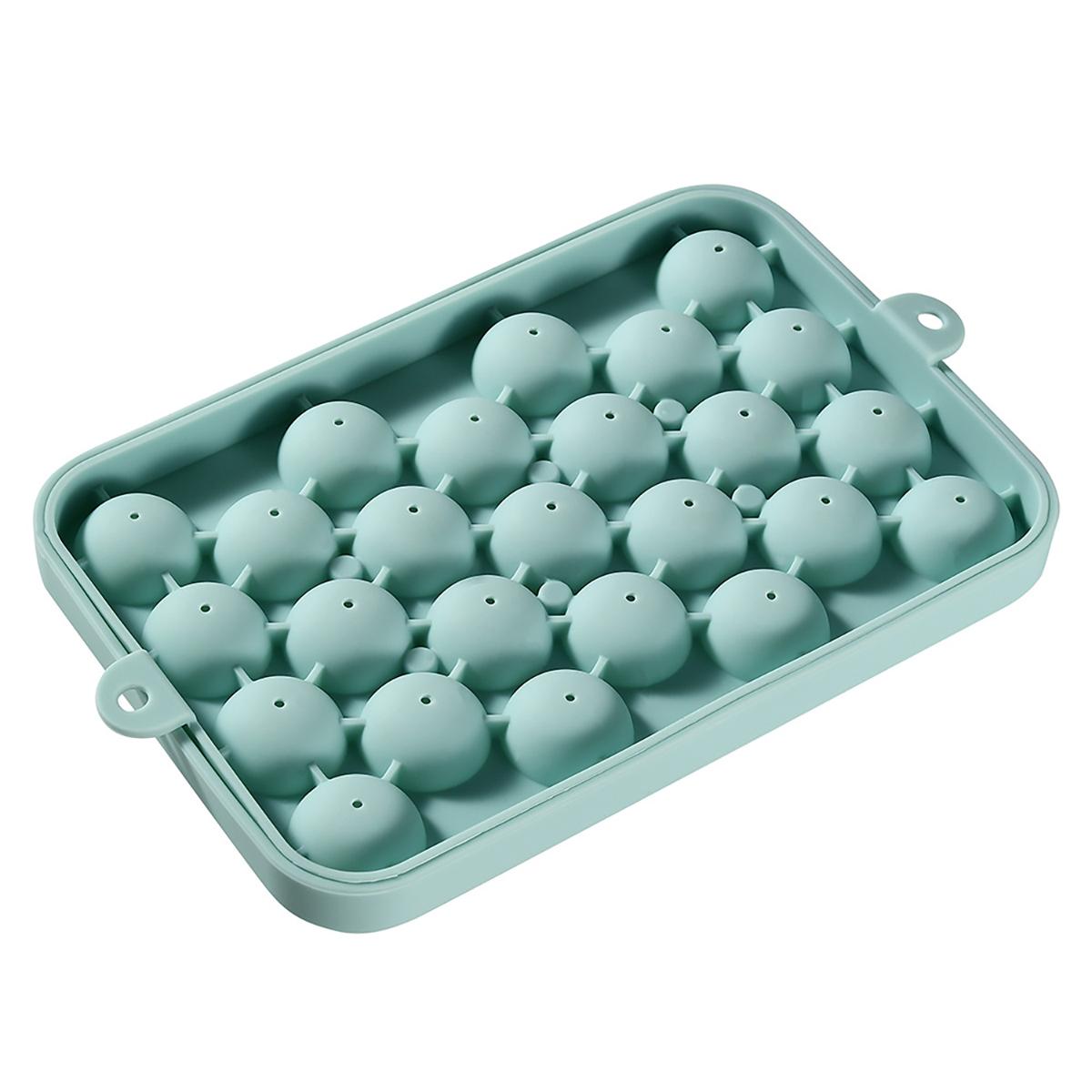 25 Grids Silikon Eis Ball Eiswürfel Form Mit Abdeckung Eis Lagerung Box Einfach Zu Entformen Bar Home Party Küche Werkzeuge blau