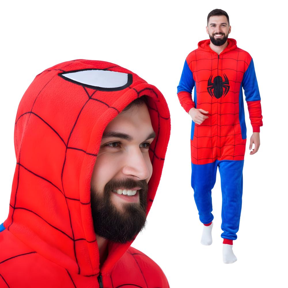 Pyjama Onesie Kigurumi Kostüm Verkleidung Spiderman XXL: 185 - 195cm