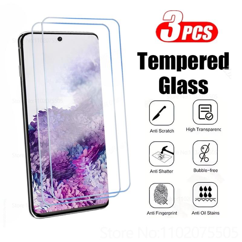 3 Stück Displayschutzfolie für Samsung Galaxy S25 S24 S23 S21 Ultra S20 Plus S20 S21 S23 FE Hartglas für Samsung S10 S9 S8 Plus S10 Plus reinfarbig