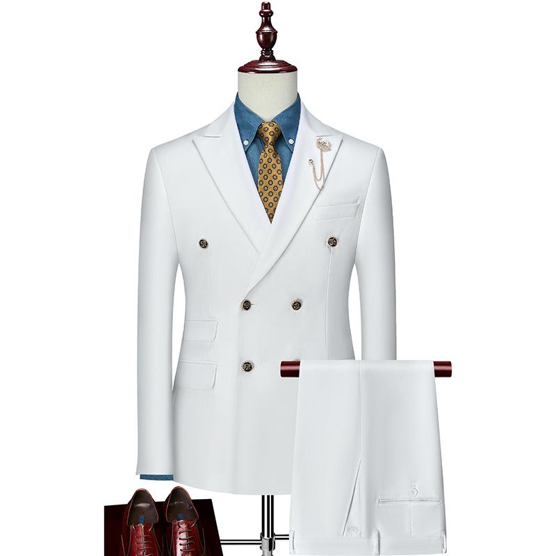 Herrenanzug Slim Fit Formal Business Arbeitskleidung Anzüge 2-teiliges Set (Jacke+Hose) XS