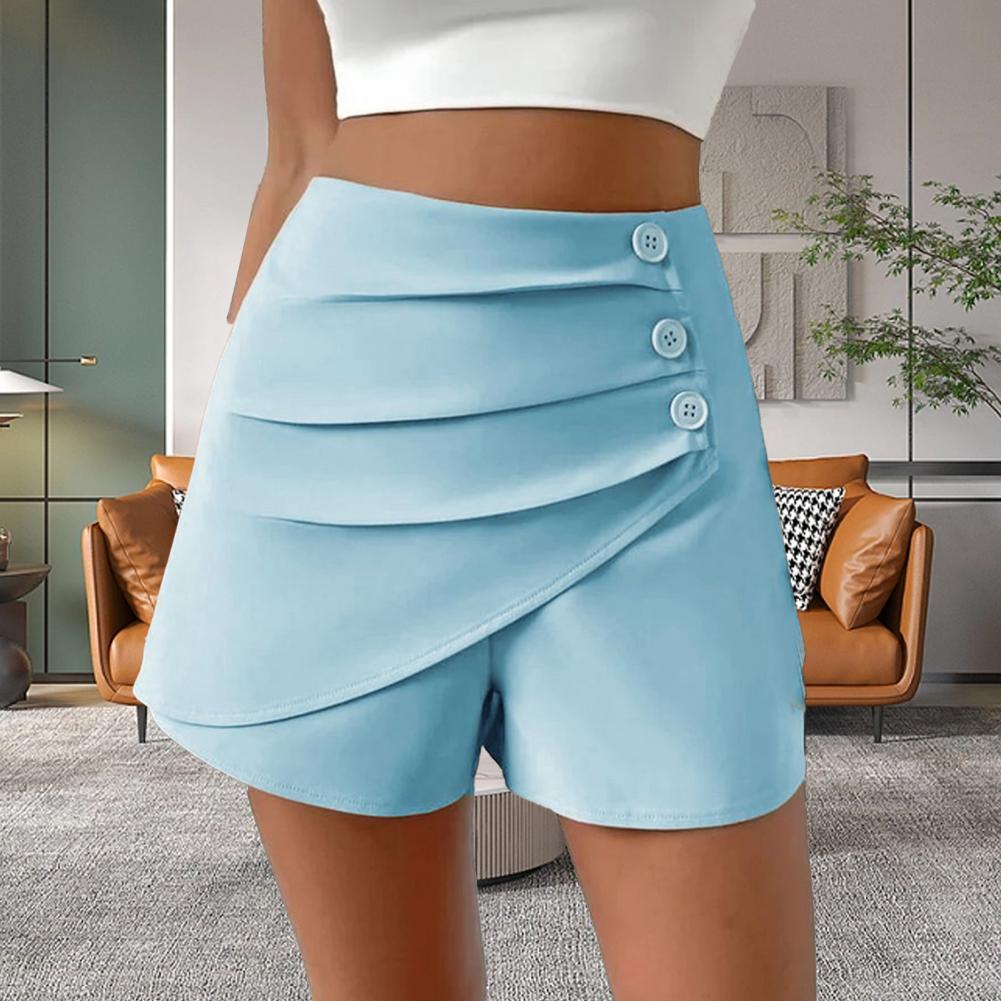 Damen Sommer Shorts Hohe Taille Lady Daily Shorts Asymmetrische Damen Sommer Shorts Slim Fit Über Knie Länge Damen Mini Shorts XXL himmelblaue