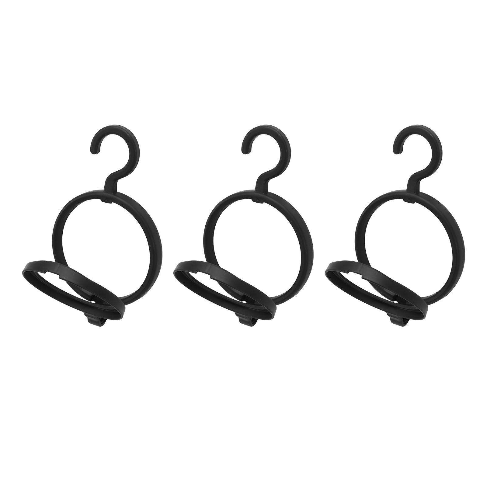 3 Stück Hängender Perückenständer Platzsparend Tragbar Kunststoff Perücken Display Aufhänger für Zuhause Reise Schwarz
