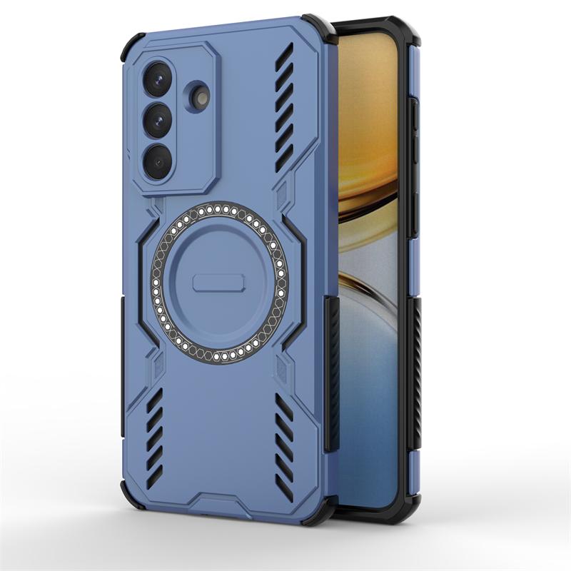 Für Samsung Galaxy A57 Hülle Für Samsung A57 Stoßfeste Rüstung Magnetische Adsorption Kabelloses Laden Rückseite Für Samsung A57 Hülle For Samsung A57 5G blau