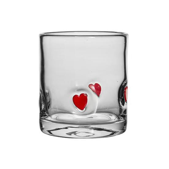 Weihnachts-Ikone Glas Feiertags-Themenlose Trinkgläser Einzigartiges Textur-Design Glaswaren Weihnachten Erntedankfest Partydeko 1pc Love Heart