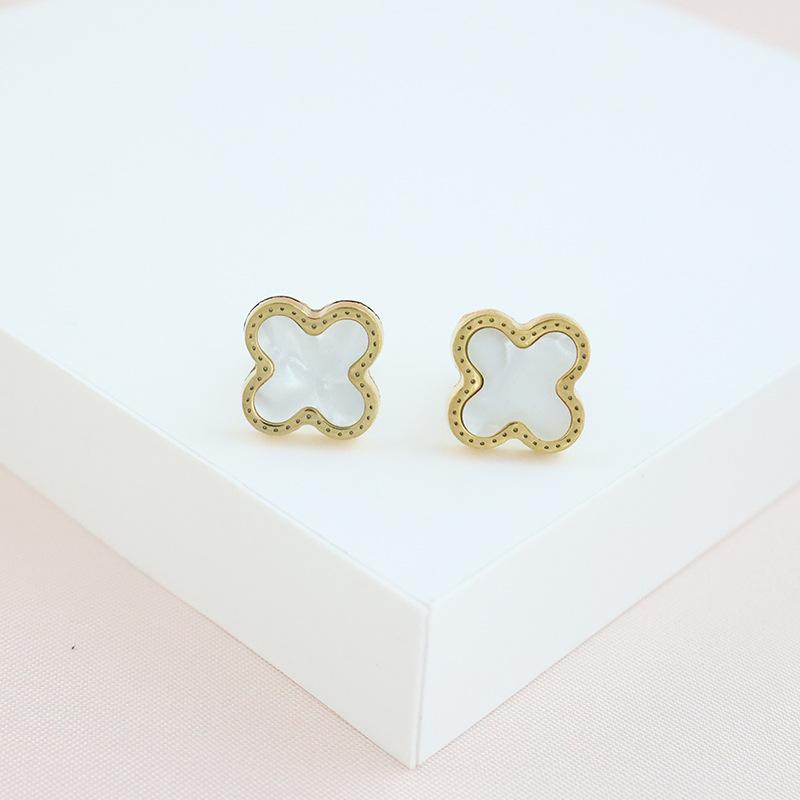 Mode-Trend Edelstahl Senior Sinn Für Vier-Leaf Clover Ohrringe Mode Mit Persönlichkeit Temperament Ohrringe Damen Ohrringe 1