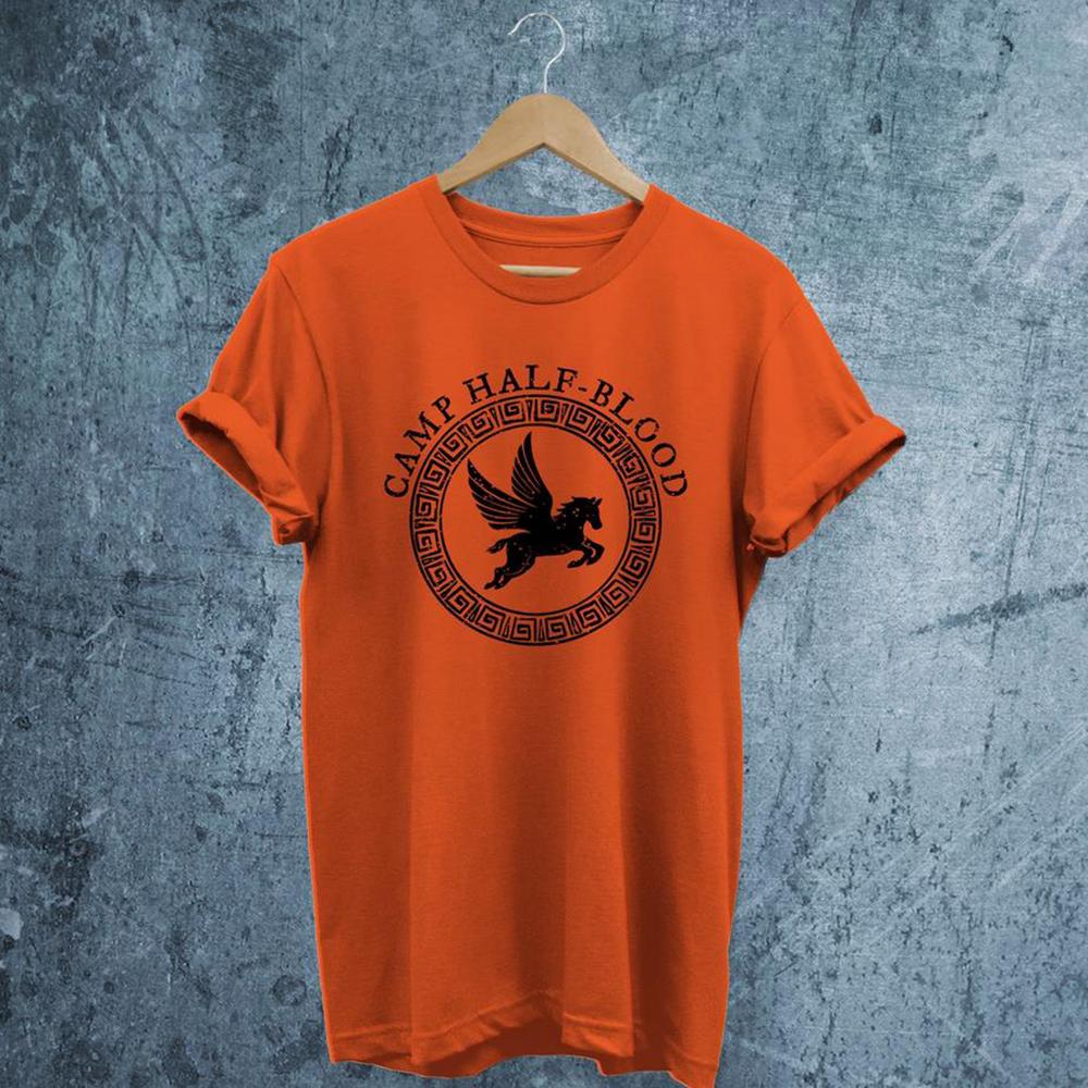 Camp Half Blood Hemd Percy Jackson T-shirt Vintage Camp Half-Blood T-Shirt Hipster Tops S orange