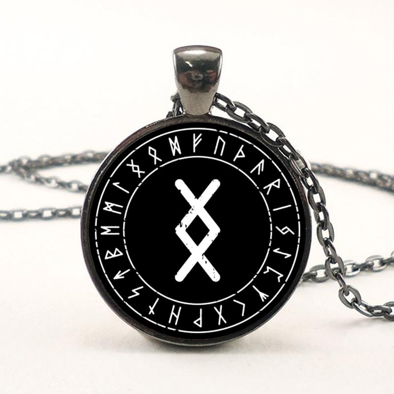 Vintage nordische Runen-Charm-Halskette für Damen und Herren, Wikinger-Schmuck, antikes Patronus-Amulett