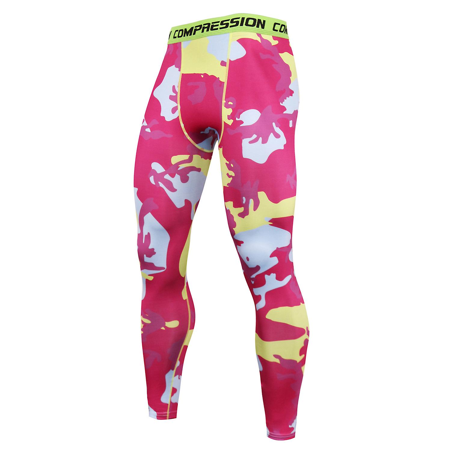 Mehrfarbige Herren Sport Strumpfhosen Hosen Sport Laufhosen Lycra Skinny Leggings Gym Fußball Jogginghosen Fitness Jogger Hosen S rose rot